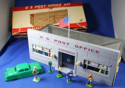 Plasticville - PO-1 Post Office - COMPLETE - Diorama - Excellent - Image 1 of 4