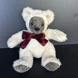 Vintage Pazifix Marke Stofftier Bär Burgund Samt Schleife - Bild 1 von 5