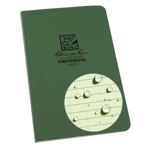 Wetterfestes Softcover-Notizbuch, 4,625" x 7,25", grüner Einband, Universalmuster... - Bild 1 von 7