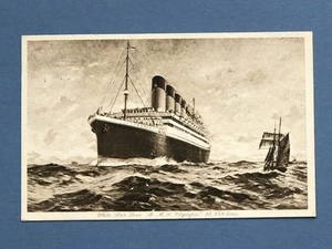 WHITE STAR LINE R.M.S."OLYMPIC" POSTCARD. - Imagen 1 de 2