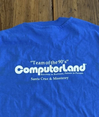 Настоящая винтажная футболка сотрудника розничного магазина ComputerLand Mac Commodore 1990-е - Изображение 1 из 4