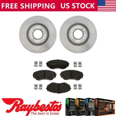 Front Kit Brake Rotors + Ceramic Pads & Hardware For 1992-1995 Mazda MPV - Изображение 1 из 4