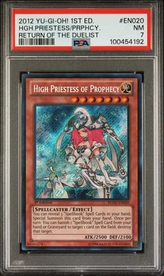 2012 YUGIOH 1ST REDU-EN020 HIGH PRIESTESS OF PROPHECY SECRET PSA 7 NM #100454192 - Image 1 of 2