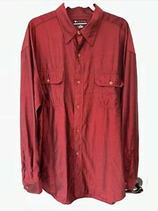 Guess Jeans USA Men's XXL Long Sleeve Button Down Shirt Burgundy EUC - Picture 1 of 4