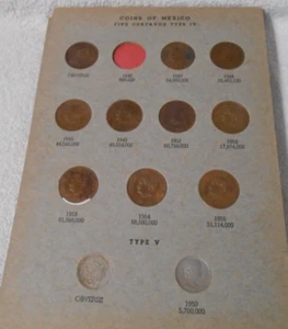 1943 - 1950 M Mexiko Fünf Centavos LOT 12 MÜNZEN VERSCHIEDEN 1943 BIS 1950 - Bild 1 von 10