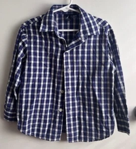 Navy Blue / White Plaid Boys Size 4 Nautica dress Down Shirt EUC - Picture 1 of 2