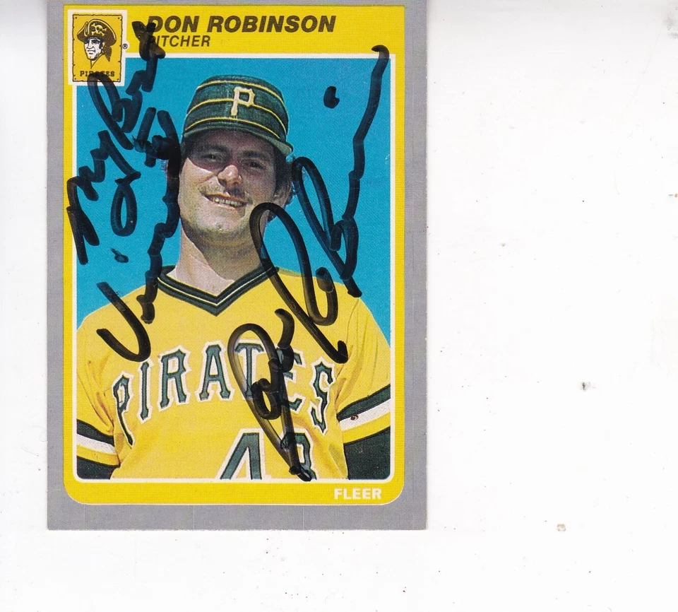 1985 Fleer #475 Don Robinson Pittsburgh Pirates Signed Autographed - - Image 1 of 1