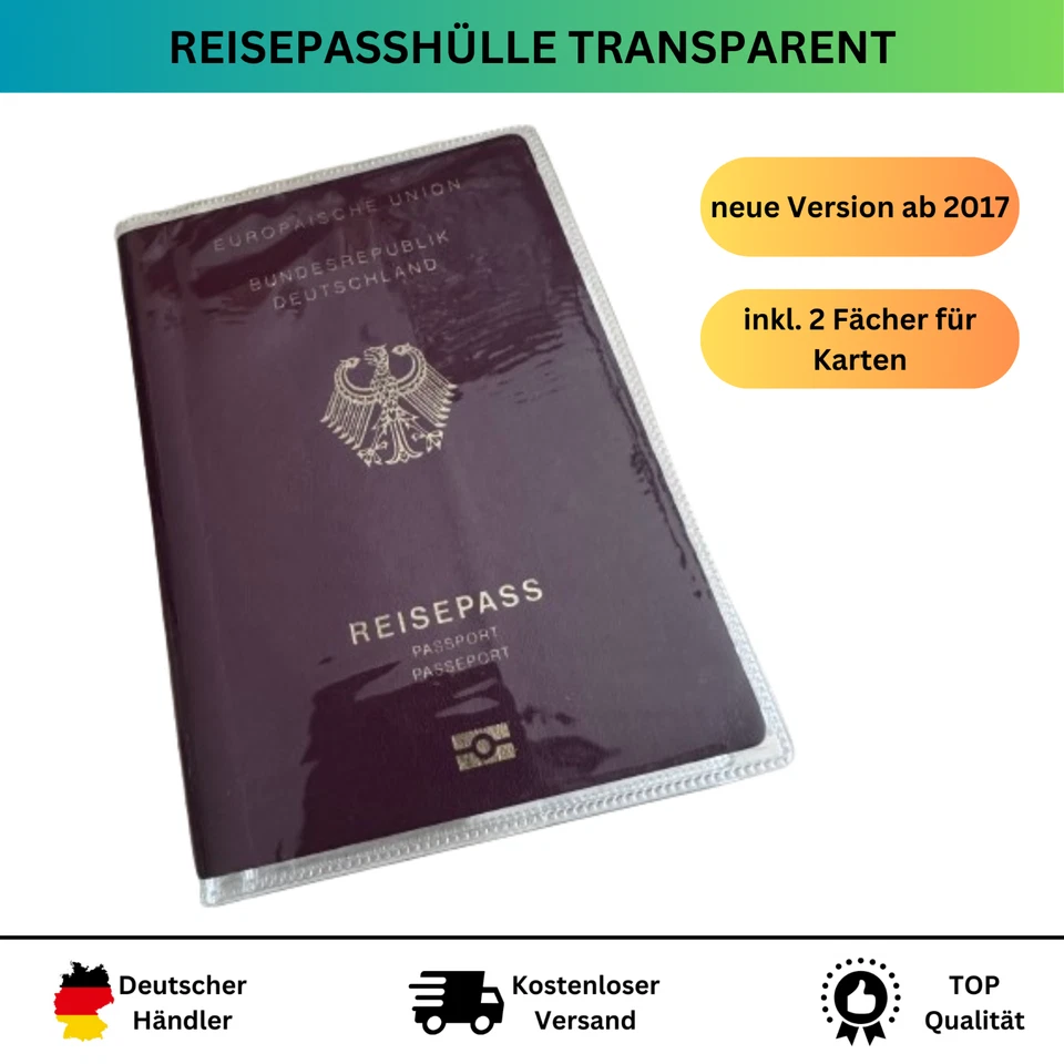 Funda protectora transparente para pasaporte 13x19 cm Passport Cover - Imagen 1 de 4