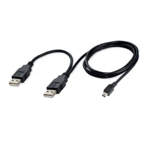 Xiwai USB2.0 Dual Two A type Male to Mini 5-Pin male Y Cable for Hard Disk Drive - Picture 1 of 6