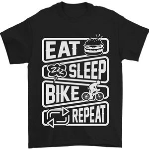 Cycling Eat Sleep Bike Repeat Funny Bicycle Mens T-Shirt 100% Cotton - Picture 1 of 101