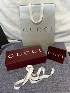Authentic Gucci Empty Storage Gift Box w Tissue 10.5”x6.25”x2.75” Ribbon + Bag!! - Picture 1 of 14