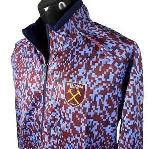 Official West Ham United Men’s Soccer Full Zip Training Poly Jacket L BNWT Pixel - Picture 1 of 11