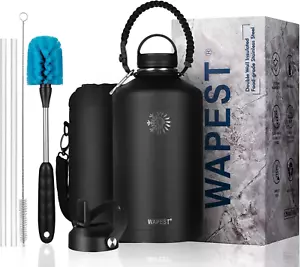 One Gallon Water Bottle -  128 Oz Large Water Jug Double Walled Vacuum Stainless - Picture 1 of 9