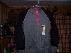 DANSKIN NOW JUNIOR GIRLS PULL OVER HOODIE SIZE XS 0-2 GREY BLACK PINK GIRL SHIRT - Picture 1 of 1