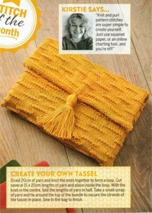 ~ Pull-Out Knitting Pattern For Pretty Tasseled Caterpillar Stitch Book Bag ~ - Picture 1 of 2