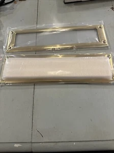 Mail Slot Gold With Spring Flap. 11” X 2 1/2” Opening - Picture 1 of 8