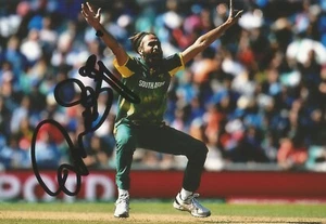 SOUTH AFRICA CRICKET: IMRAN TAHIR SIGNED 6x4 ODI ACTION PHOTO+COA - Picture 1 of 1