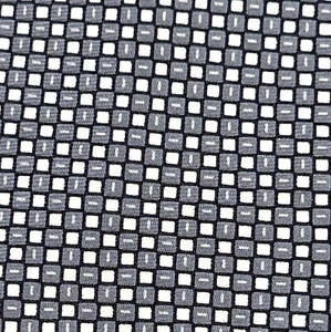 Tommy Hilfiger Geometric Patterned Silk Tie Gray & Cream 3.5” Wide Extra Long - Picture 1 of 9