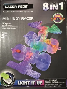 New & Sealed Laser Pegs 8 in 1 Models Mini Indy Car Racer 50 Piece Building Set - Picture 1 of 2