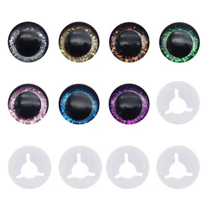 7 Paare Rund Pupille Sicherheitsaugen Glitzer Puppen Augen Teddyaugen 12 mm - Bild 1 von 10