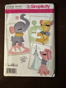 Simplicity Sewing Pattern Stuffed Animal Elephant Dog Bear Uncut 2202 - Picture 1 of 2