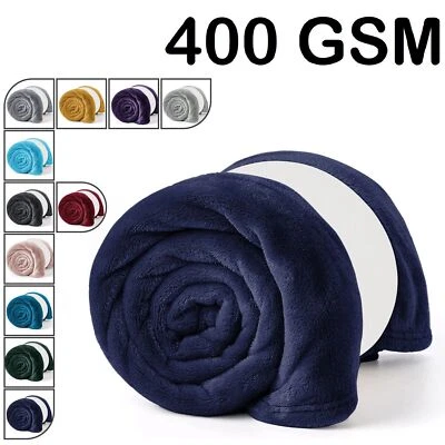 Large Faux Fur Fleece Blanket Ultra Soft Sofa Bed Mink Throw Twin and Queen Size - Image 1 of 4