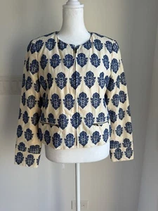 J Crew Women’s size 6 Filigree Embroidered Cropped Jacket - Bild 1 von 8