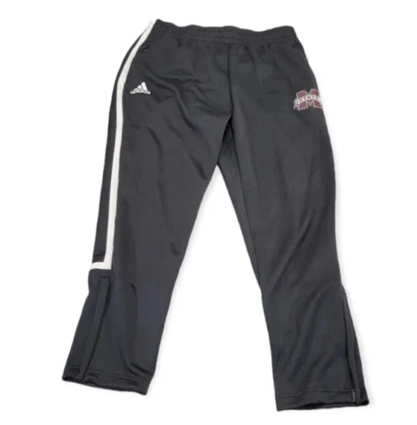 Adidas Aeroready Size Large Mississippi State Bulldogs Zip Leg Sweatpant GE2637 Cover
