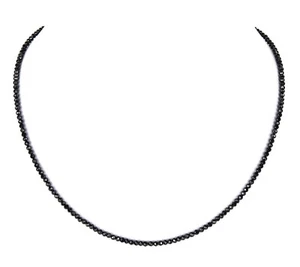 Spinell Kette facettiert 2.5mm - Edelstein Kette schwarz - Steinkette 925 Silber - Bild 1 von 3
