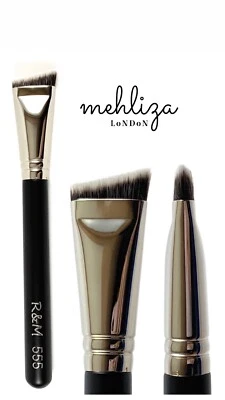MEHLIZA BEAUTY LONDON R&M 555 kleine flache abgewinkelte Konturbürste NASENWANGE KIEFERLINIE scharfe Formenbürste