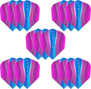 5 Sets (15) Dart Flights - Harrows Silika Lumen - Standard - Aqua Pink - Picture 1 of 4
