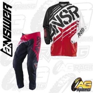 Answer Syncron Red Black Combo Kit J Jersey Pants Kit Motocross MX CLEARANCE - Picture 1 of 3
