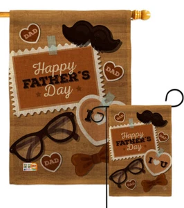 Love You Father Burlap Garden Flag Family Day Small Gift Yard House Banner - Picture 1 of 19