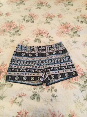 Pantalones Cortos Chinos Ann Taylor LOFT Para Mujer 4 In Talla 2 Geométricos Paisley NUEVO Azul Marino Foto 1 de 4