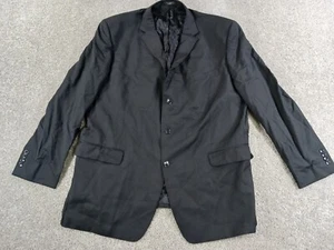 Jones New York Mens Jacket Classic 52L Wool Black 3 Button Ventless - Picture 1 of 15