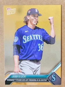 2023 Topps Now Bonus Card ODB-21 Logan Gilbert Gold Complete Game Shutout 7.4.23 - Picture 1 of 2