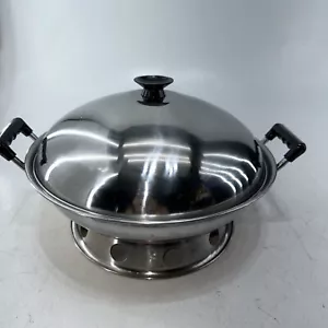 Vintage CookTime Cookware Stainless Steel Wok with Copper Bottom & Lid for Gas - Picture 1 of 9