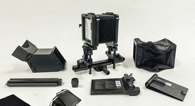 Cambo SC 4X5 camera with holders, view hood, extension rail, bag bellows +++ - Image 1 of 4