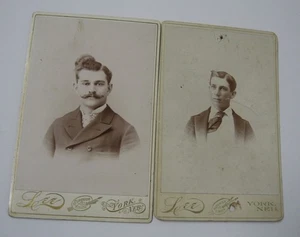 Fotos CDV de 1890 Lee Photography York, NE- Miembros de la familia Larson Stromberg Neb. - Imagen 1 de 7