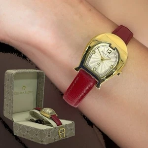 Vintage 90s Etienne Aigner Womens Watch Horse Shoe Logo Leather Analog Quartz - Picture 1 of 24