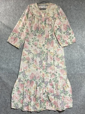 Vestido Casa Kaftan Vintage Mujer XL Pastel Floral Maxi Plumero Muumuu Años 80 Retro Foto 1 de 4