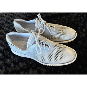Cole Haan Zerogrand 2 Mens US 9.5 M Laser Light Blue Gray Suede Wingtip Oxford - Picture 1 of 9