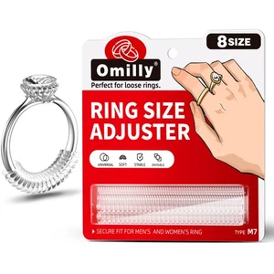 Ajustador de tamaño de anillo para anillos sueltos, 8 tamaños protectores y espaciadores de anillo invisibles... - Imagen 1 de 7
