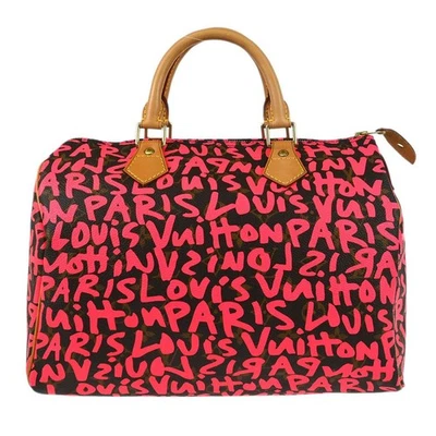 Louis Vuitton Pink Monogram Graffiti Speedy 30 Handbag M93704 AA1059 166276 - Image 1 of 4