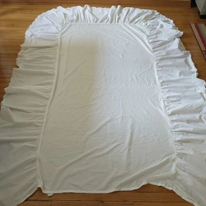 Simply Shabby Chic Bed Skirt Twin Size White Eyelet Trim Ruffle Cotton Cottageco - Picture 1 of 8