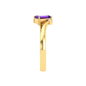 Anello di fidanzamento solitario oro rosa 18 kt granato rodolite naturale e diamanti p3 - Foto 1 di 7