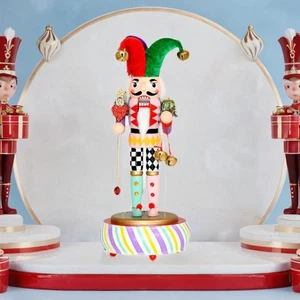 Clown Dancer Nutcracker Wind up Musical Box Holiday Decor Wooden Nutcracker - Picture 1 of 7