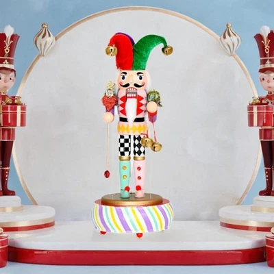 Clown Dancer Nutcracker Wind up Musical Box Holiday Decor Wooden Nutcracker - Image 1 of 4