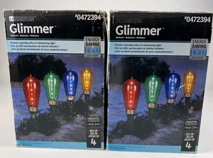 LED Lightshow Glimmer Weg Pfähle Multicolor Glühbirnen 2 4er Set Außen Deko - Bild 1 von 12