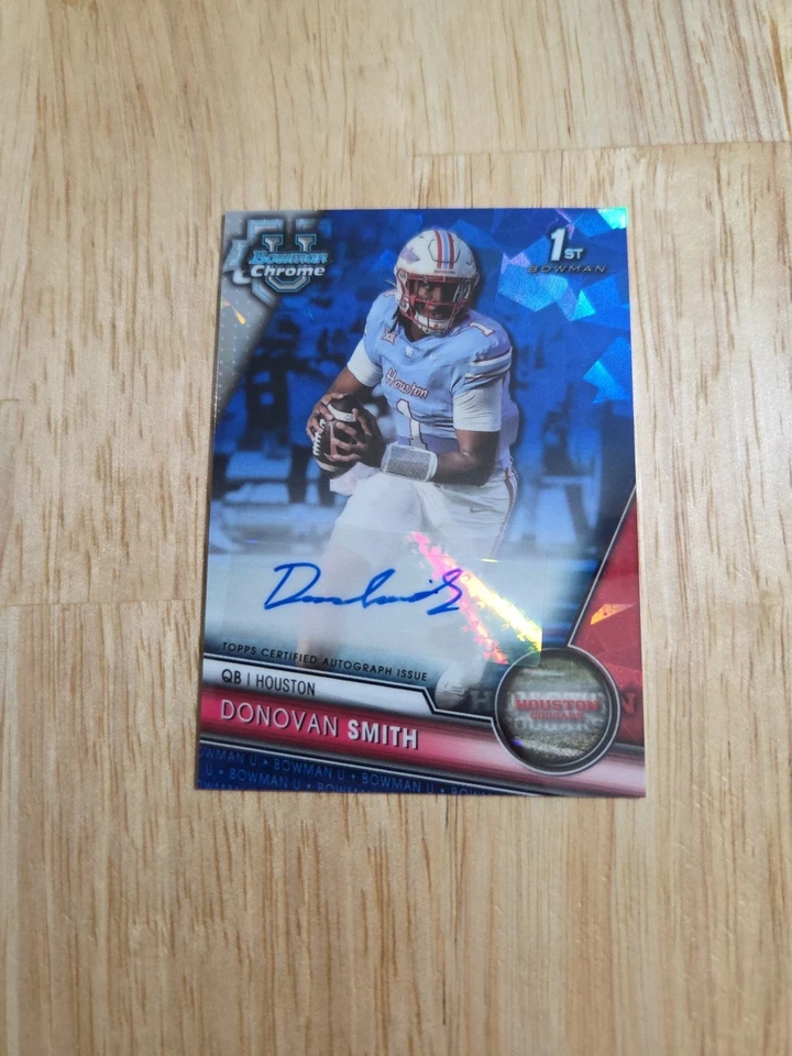 2023 Bowman University Chrome DONOVAN SMITH Sapphire Refractor Autograph Rookie - Image 1 of 4